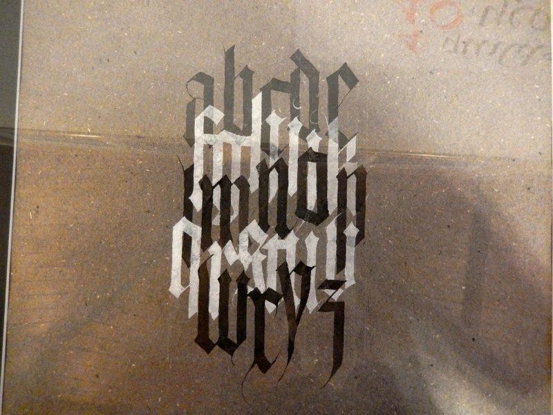 Textura Quadrata alphabet in Black and White by CSO member Kevin Williams