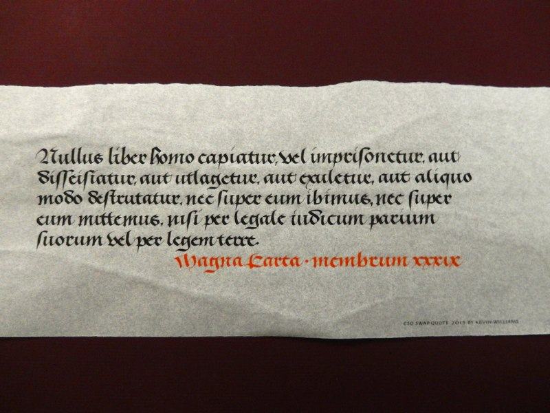 Magna Carta excerpt by CSO member Kevin Williams