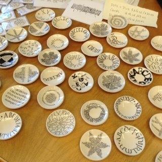 Buttons at Amity Erwin Parks' workshop 'A sharp pencil and a keen eye'