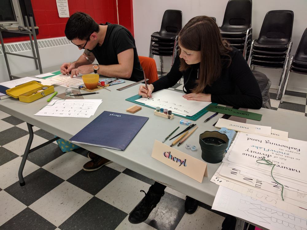 Students creating weathergrams on the last day of class